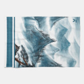 Klassieke Blue White Chinoiserie Mountains Paintin Theedoek (Horizontaal)