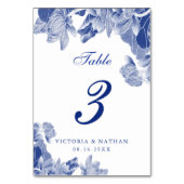 Klassieke Blue White Floral Chinoiserie Wedding Kaart (Achterkant)