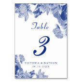 Klassieke Blue White Floral Chinoiserie Wedding Kaart (Voorkant)