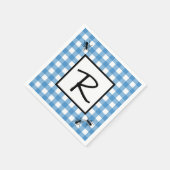 Klassieke Blue White Gingham Ants BBQ Picnic Servet (Hoek)