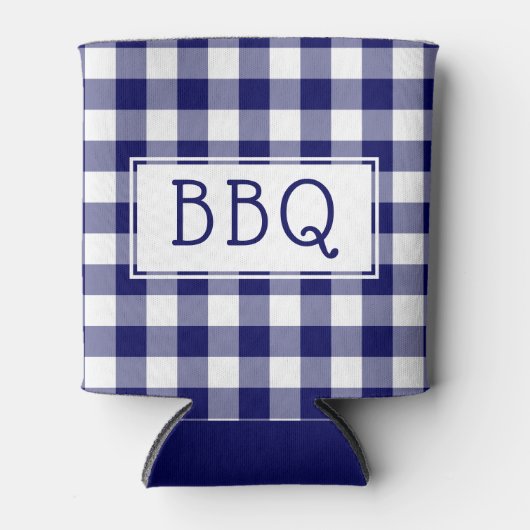 Klassieke Blue White Gingham Pattern BBQ Party Blikjeskoeler (Voorkant)