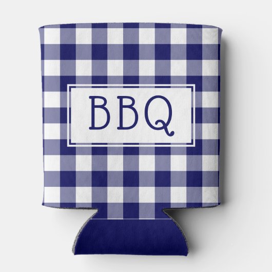 Klassieke Blue White Gingham Pattern BBQ Party Blikjeskoeler (Achterkant)