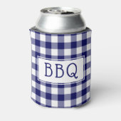 Klassieke Blue White Gingham Pattern BBQ Party Blikjeskoeler (Blikje Achterkant)