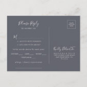 Klassieke Blue Wild Floral Menu Keuze RSVP (Achterkant)