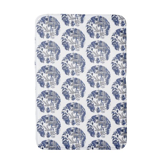 Klassieke Blue Willow Design Kitchen Rug of Badmat (Voorkant Verticaal)