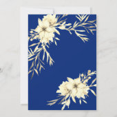 Klassieke Blue Winter Floral Winter Wheat Wedding Kaart (Achterkant)