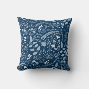 Klassieke Blues Hues   Boho Floral Kussen
