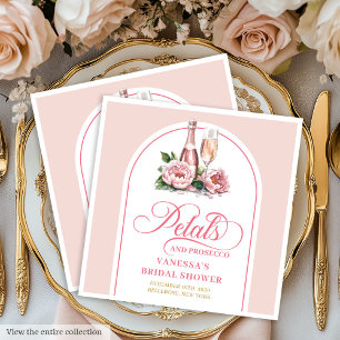 Klassieke Blush Bloemblaadjes en Prosecco Bruidsse Servet
