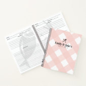 Klassieke Blush Gingham Koppels Naam Recept Journa Notitieboek (Binnen)