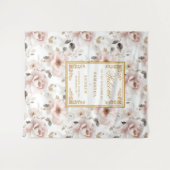 Klassieke Blush Ivoor Gouden Trouwbanner Wandkleed (Voorkant (horizontaal))