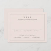 Klassieke Blush Pink Weddenschap RSVP-kaart (Voorkant / Achterkant)