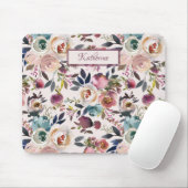 Klassieke Blush Roze Dusty Blue Sage Green Rozen Muismat (Met muis)