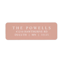 Klassieke Blush Roze Roos Minimalistisch Retouradr Etiket