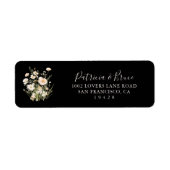 Klassieke Blush Wildbloem Zwarte Retouradres  Etiket (Voorkant)