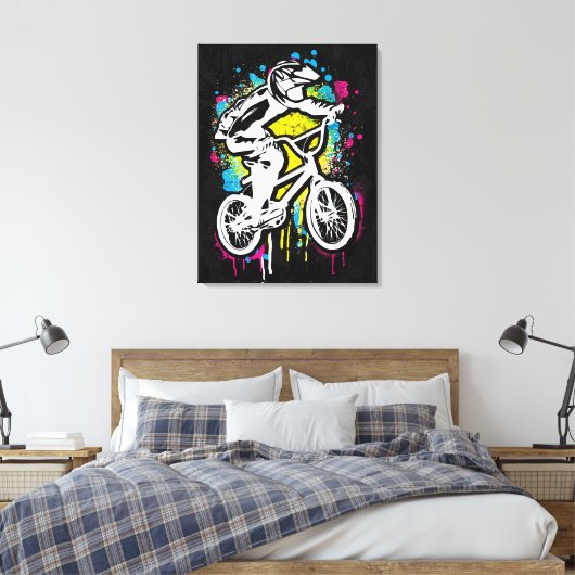 Klassieke Bmx Bike - Bmx Freestyle Bmx Canvas Afdruk (Insitu (Slaapkamer))