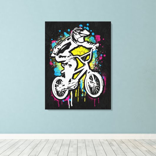 Klassieke Bmx Bike - Bmx Freestyle Bmx Canvas Afdruk (Insitu (Houten vloer))