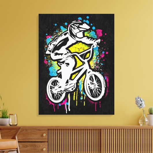 Klassieke Bmx Bike - Bmx Freestyle Bmx Canvas Afdruk (Insitu (Woonkamer))