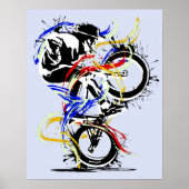 Klassieke BMX Flatland kleurig Poster (Voorkant)