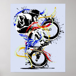 Klassieke BMX Flatland kleurig Poster