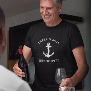 Klassieke Boat Anker Kapiteins Zwart T-shirt