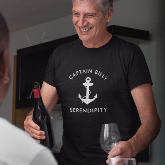 Klassieke Boat Anker Kapiteins Zwart T-shirt