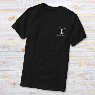 Klassieke Boat Anker Kapiteins Zwart T-shirt