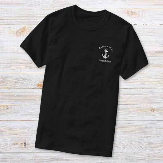 Klassieke Boat Anker Kapiteins Zwart T-shirt