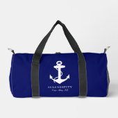 Klassieke Boat Anker Monogram Marine Blauw Plunjezak (Voorkant)