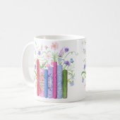 Klassieke Boeken Elegant Roze Blauw Wildflower Blo Koffiemok (Voorkant links)
