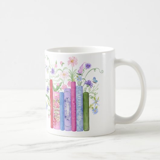 Klassieke Boeken Elegant Roze Blauw Wildflower Blo Koffiemok (Rechts)