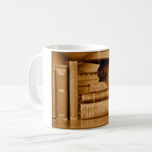 Klassieke boeken voor de Afstuderen Mok (Voorkant links)