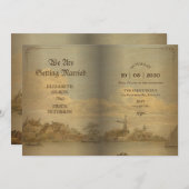 Klassieke  boekenbruiloft kaart (Voorkant / Achterkant)