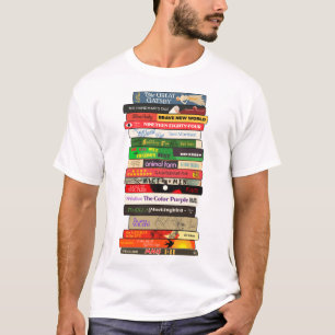 Klassieke boekenstapel t-shirt