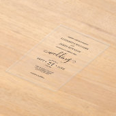 Klassieke Boheemse Typografie Huwelijk Acryl Uitnodigingen (Laagn)