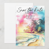 Klassieke Boho Beach bruiloft Save The Date (Voorkant / Achterkant)
