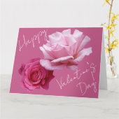 Klassieke boho bloemige roze roos Valentijn liefde Kaart (Gele Bloem)