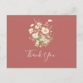 Klassieke Boho Blush Wildflower Bedankt Briefkaart (Voorkant)