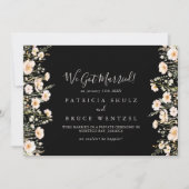 Klassieke Boho Blush Wildflower Black Elopement Aankondiging (Voorkant)