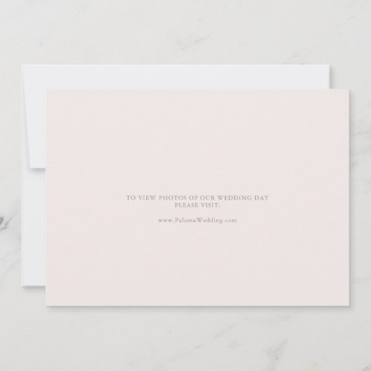 Klassieke Boho Blush Wildflower Black Elopement Aankondiging (Achterkant)