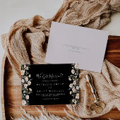 Klassieke Boho Blush Wildflower Black Elopement Aankondiging