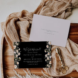 Klassieke Boho Blush Wildflower Black Elopement Aankondiging