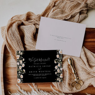 Klassieke Boho Blush Wildflower Black Elopement Aankondiging