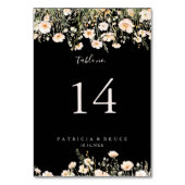 Klassieke Boho Blush Wildflower Black Wedding Kaart (Voorkant)