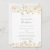 Klassieke Boho Blush Wildflower bruiloft receptie Kaart (Voorkant)