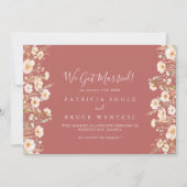 Klassieke Boho Blush Wildflower Elopement Aankondiging (Voorkant)
