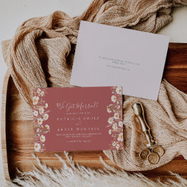 Klassieke Boho Blush Wildflower Elopement Aankondiging