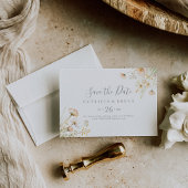 Klassieke Boho Blush Wildflower Horizontale Trouw Save The Date