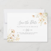 Klassieke Boho Blush Wildflower Horizontale Trouw Save The Date (Voorkant)