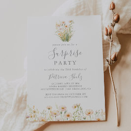 Klassieke Boho Blush Wildflower Surprise Party Kaart