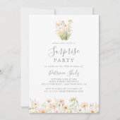 Klassieke Boho Blush Wildflower Surprise Party Kaart (Voorkant)